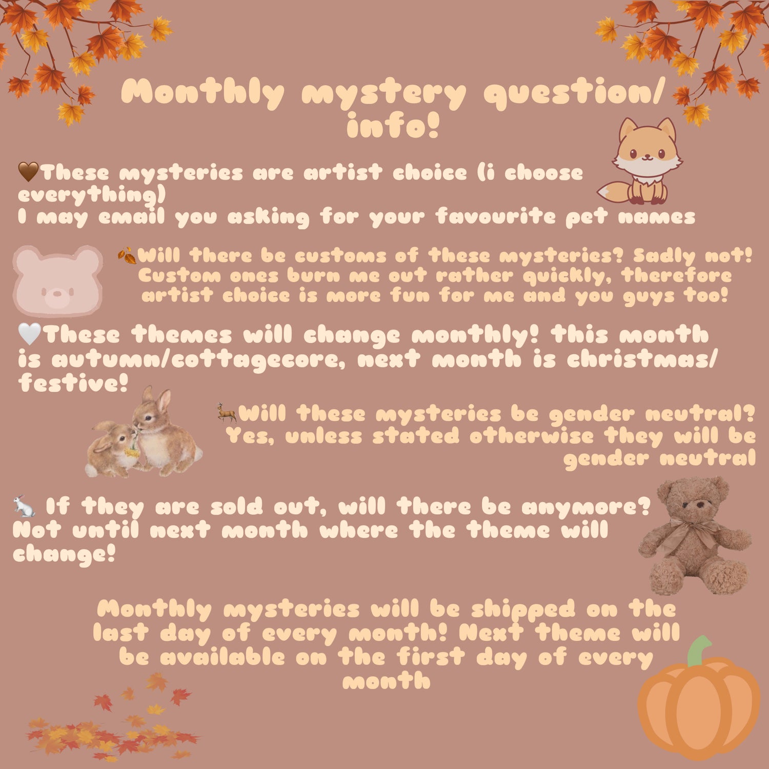 bunnie's monthly mysteries