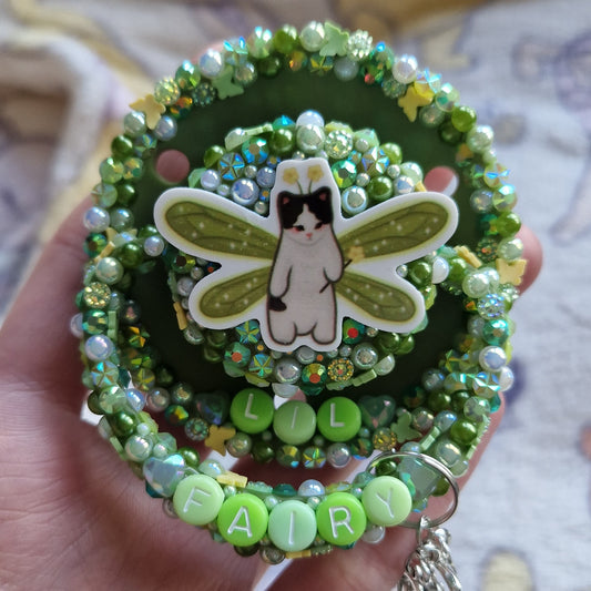 Lil fairy, double outlines with encrusted handle + button paci