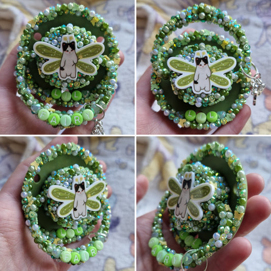 Lil fairy, double outlines with encrusted handle + button paci