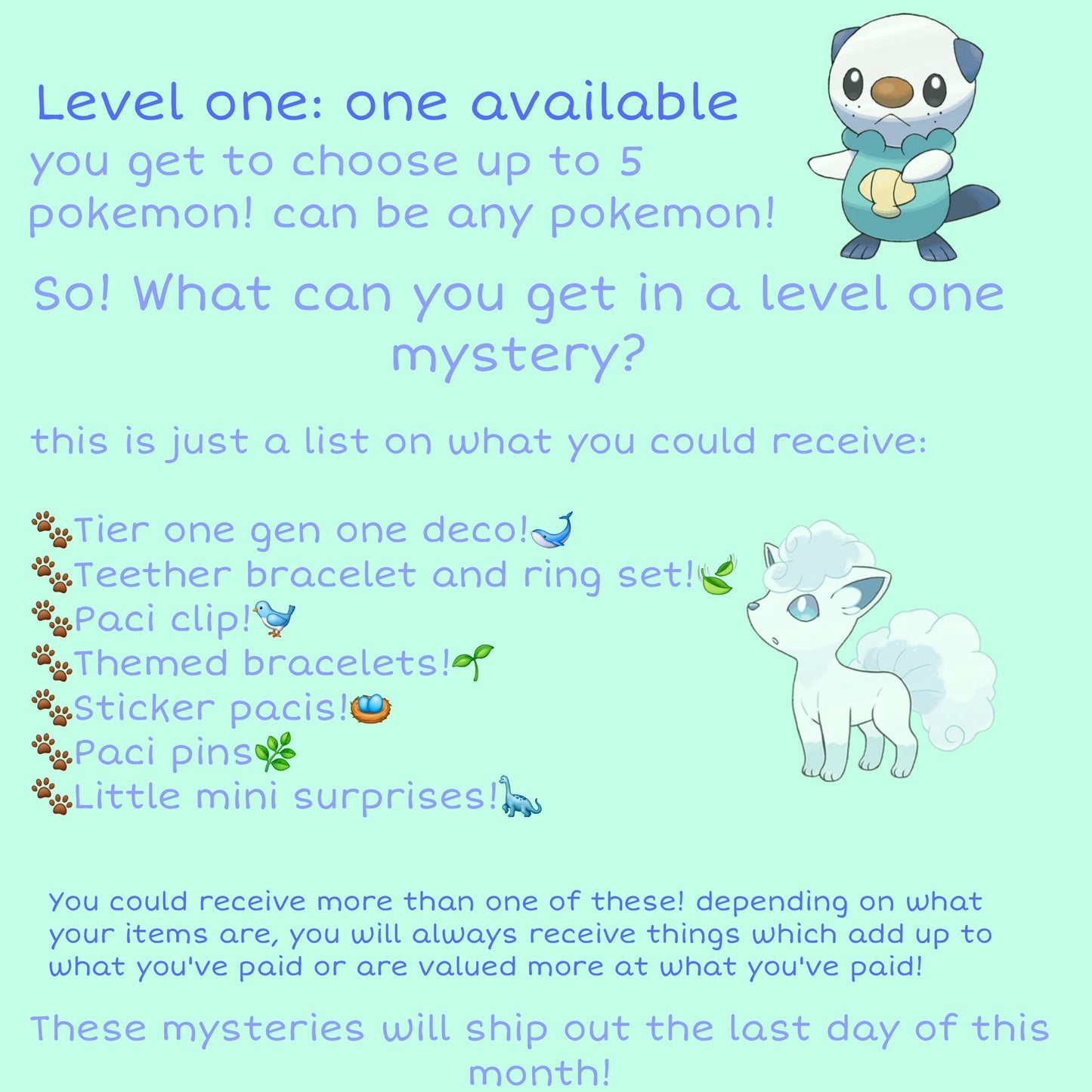 Level one, pokemon monthly mystery!